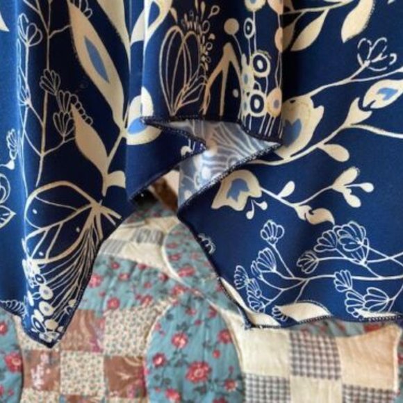 Lot of 3~DRESS BARN Silky s/s TUNIC TOPS~fluttery-BLUES-Retro ORANGE Gray-sz M - Picture 8 of 16